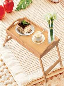 Folding Leg Bedside Tray Table, Bamboo Breakfast Bed Tray. Suitable For Sofas, It Can Be Used As A Breakfast Table In Bed, TV Table, Laptop Tray Or Snack Tray. - Multicolor - View 7