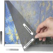 Hoberg Moustiquaire de fenêtre avec Fixation magnétique innovante | Moustiquaire jusqu'à 150 x 130 cm découpable Individuellement, Pas de perçage ni de vissage | Fixation avec 16 aimants [Noir] - Moustiquaire - Voir 11