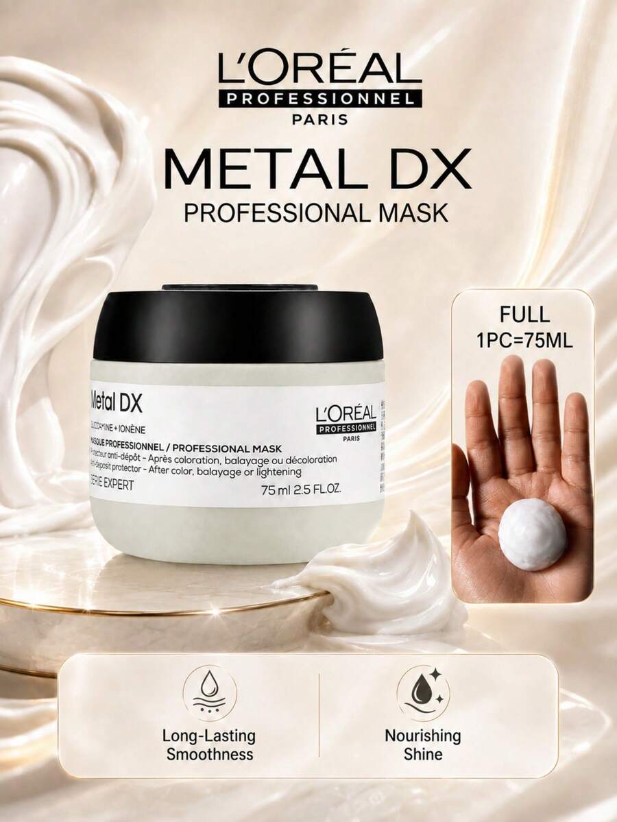 L’Oreal Paris قناع الشعر Salon Core Resilience 75 مل، يصلح الشعر الجاف، ينعم ويغذي، عناية عميقة، التحكم في الزيوت ومكافحة التجعد، مناسب لجميع أنواع الشعر