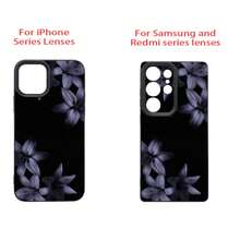 1pc TPU Material Cold Purple Dark Tone Lily Pattern Phone Case Compatible With IPhone 17 Pro Max/17/16 Pro Max/15/13/12/11/ S20 FE/A15/S24/A55/ Note 11/Note 12/Note 13 Pro Full Coverage Anti-Drop Soft Shell Protective Cover - Black - View 8