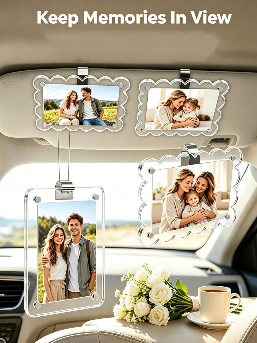 1/2 buah Klip Foto Pelindung Matahari Mobil Bingkai Foto Magnetik Klip Foto Mobil Magnet Kuat Magnet Kulkas Klip Mudah Desain Tepi Bergelombang Hadiah Pengemudi yang Bijaksana Hadiah Liburan Natal yang Ideal - Beraneka warna - View 1