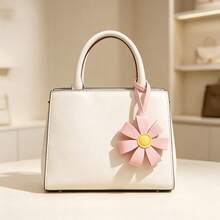 Cute Daisy Flower PU Leather Pendant, Fashionable Versatile Bag Charm, Personalized Floral Hanging Ornament, Suitable For Handbags, Backpacks, Crossbody Bags, Car Rearview Mirror Decoration, Exquisite Girls' Accessory, Creative Gift For Best Friend Birthday, Holiday Anniversary - Multicolor - View 2