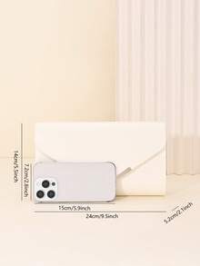 LJDCRFT Tas Clutch Amplop Elegan Wanita, Dekorasi Logam Modis, Cocok untuk Pernikahan, Pesta Dansa, dan Pesta Malam - Putih - View 7