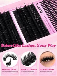 MAANGE 250pcs Cartoon Style Thickened Eyelash Extension Set, Cat Eye Single Point Eyelashes, 100P/120P Dense Eyelash Clusters, D Curl Eyelash Cluster Set, 12-18mm, 3 Styles, Pointed Eyelash Clusters, Single Cluster Eyelashes, Gift For Girls - D - View 6
