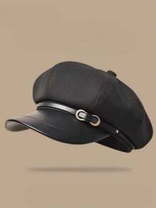 1pc Women's Vintage Elegant Beret, Newsboy Cap Style, Decorated With Metal Buckle, Versatile Accessory, Washable But Not Machine Washable, Suitable For Autumn/Winter Daily Wear, Walking, Shopping - Multi-color - View 10
