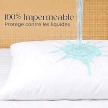 Protège Oreiller 60x60 Imperméable Oeko-Tex | Lot de 2 housses . Lavable à haute température . Protection anti-acariens . Certif - couleur comme sur la photo - Voir 2