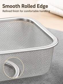 Stainless Steel Side Sink Drain Strainer Basket, Corner Hanging Sink Strainer Colander Drain Basket, Kitchen Sink Food Waste Filter And Vegetables Fruits Clean (Silver Rectangle) - L - View 8