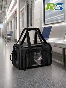RUSHICHONGWU 1pc Outdoor Pet Backpack, Suitable For Cats And Small Dogs, Breathable Portable Travel Pet Carrier, Perfect For Halloween, Christmas And Walking - Multicolor - View 3