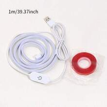 USB 柔性觸控調光 LED 霓虹燈條 1m/2m/3m/4m/5m 可調亮度 5V 環境照明燈條,適用於直播、化妝鏡、浴室梳妝鏡、臥室居家裝飾氛圍燈 - 白色 - 查看 20