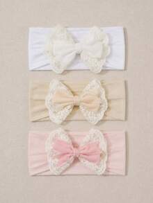 3pcs/Set Baby Girl Autumn/Winter New Hair Accessories Cute Woven Ribbon Bow Headband Suitable For Daily And Holiday Use Perfect Gift For Girls - Multicolor - View 6