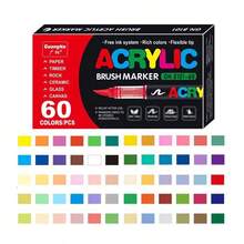 Guangna Classic 200/168/120/100/72/48/36/24 Colors Acrylic Paint Markers, Smooth Acrylic Ink, Rich Colors, Comprehensive Color Classification, Layerable, Strong Coverage, Felt Tip, Suitable For Canvas, Rock Painting And More - Multicolor - View 21