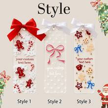 Custom Christmas Acrylic Bookmark, Personalized Name Reading Marker, Festive Gingerbread Snowflake Decor, Customized Text Holiday Bookmark, Customizable Xmas Gift For Book Lovers, Christmas Party Favor, Stocking Stuffer, Gifts For Family And Friends - Style B - View 4