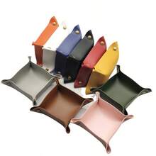 Square PU Leather Storage Box Nordic INS Style Desktop Entryway Key Cosmetic Jewelry Organizer Tray Multicolor - Multicolor - View 5