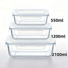Heat‑Resistible Glass Lunch Box With Lid, Odor‑Resistant Leak‑Proof Quick‑Lock Lid Meal Container, Multi‑Capacity Clear Glass Food Keeper, Oven & Freezer Kitchen Food Storage Organizer - Transparent - View 23