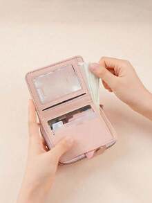 XD New Kids Minimalist Wallet, Cute Cat Pattern Coin Purse/Multifunctional Card Holder, Multiple Card Slots, Can Be Used As Coin Purse, Mini Wallet, Small Wallet, Cute Wallet, Wristlet Wallet, Perfect As A Gift For Children - Multicolor - View 7
