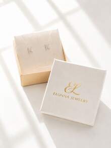 SYMFNY 925 Sterling Silver Minimalist Zirconia 26 Letter Earrings, 1 Pair - Silver - View 6