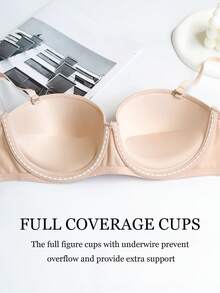 3pcs Solid Color Push Up Bra, Detachable & Convertible Straps, Multi-Way Wear, Suitable For B Cup And Above - Multicolor - View 4