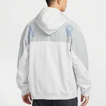 Nike Men's Comfortable Warm Hooded Zip-Up Windproof Fleece Sports Casual Sweatshirt Jacket - Light Grey - View 2