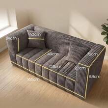 RUMMY Memory Foam Sofa Body Adapting Contour&Removable Cover, Apartment-Sized Deep Seat Design With Removable Sofa Cover (2 Seats, Grey) - Grey - View 9
