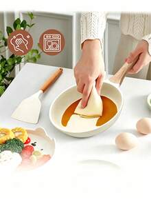 1/7/14件套鍋具組，不沾鍋具套組，花崗岩感應爐不沾烹飪套組，含煎鍋、醬汁鍋、炒鍋、特大號燉鍋 - 米色 - 查看 5