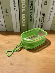 2pcs Transparent Zipper Dust-Proof Storage Bags With Hooks, Suitable For Displaying Mini Models, Heart-Shaped Keychains And Bag Charms, Easy To Carry And Collect - Multicolor - View 4