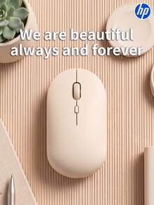 HP Wireless Silent Mouse Mouse Komputer Gaming. Desain Ergonomis untuk Tangan Kanan, Koneksi Stabil 2.4GHz - Cocok untuk Komputer Desktop dan Laptop (Putih Krem dan Hitam) - View 2
