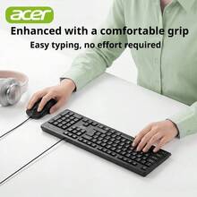Acer OAK930 Wired Business Silent Keyboard And Mouse Combo, 107-Key Standard Layout, Low-Noise Keys, USB Plug And Play, Comfortable Office Keyboard And Mouse Set - View 4