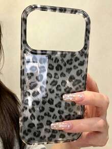 Luxury Autumn Brown Leopard Print Glitter Ice Phone Case, Compatible With IPhone 17 Pro Max 17 Pro 17 16 Pro Max 16 Pro 16 15 Pro Max 15 Pro 15 14 Pro Max 14 Pro 13 Pro Max 12 Pro Max 11, Fashionable Shockproof Anti-Drop Phone Case - Gray Leopard Print - View 12