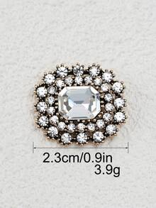 5pcs Classic Square Rhinestone Decorated Metal Buttons, Suitable For Coats, Sweaters, Jackets, Cashmere, Fur Coats, Gold With Dark Green Gemstone, Multi-Functional DIY Sewing Accessories - Multicolor - View 22