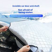 Car Windshield Cover, Thickened Half Cover Car Cover With Magnetic Aluminum Film For Frost And Snow Protection, Suitable For Winter Frost Protection, Indoor/Outdoor Use - Silver - View 6