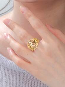 LIKGREAT 1PC Hollow Pentagram Witch Knot Open Ring Stainless Steel Symbol Gothic Amulet Adjustable Ring Men Women Jewelry Gift - Fashion Series - View 7