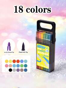 36/24/18/12 Colors. Starlight Dual-Tip Acrylic Glitter Markers, Large Capacity Art Markers, Opaque And Blendable, Suitable For Students, Suitable For Student Notes, Student Stationery. Art Student Set. - Double-ended Marker - View 7