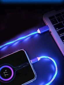 LED發光Type-C快充數據線、Type-C充電數據線、USB-A轉Type-C充電數據線，以及3合1 USB-A轉Type-C/Lightning/Micro充電線，1m/3.28ft/39.37in與1.2m/3.9ft/47.24in，USB-A轉Type-C，相容於華為/Android手機，通用旅行/居家/辦公/車用數據線 - 彩色 - 查看 7