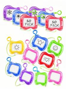8pcs/Pack Mini Erasable Drawing Boards With Keychain Clips, Portable Whiteboards With Lanyards, Dust-Proof Sketch Pads With Keychains, Backpack Keychain Clips Drawing Boards, Travel Size, Party Favors, Small Gift Fillers, Classroom Rewards, Erasable Sketchbooks, Unisex, Birthday Party Gifts, Backpack Keychain Clips Sketchbooks, Birthday Party Gift Bags, Reward Party Gifts - Multicolor - View 7