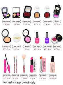 Tas Kosmetik Anak Perempuan, Tas Tangan Putri, Mainan Putri Mainan, Termasuk Cermin, Sisir, Lipstik, Parfum, Hadiah Ulang Tahun Liburan, Bukan Kosmetik Asli - MultiWarna - View 13