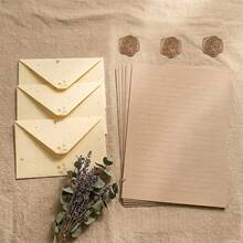 16PCS Cottagecore Floral Stationery Set, Aesthetic Vintage Letter Paper & Envelopes Kit, Fairycore Romantic Flower Writing Pad For Penpal, Journaling & Love Confessions - A - View 1