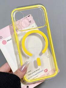 奢華緩衝防震透明 2 合 1 糖果色磁吸無線充電手機殼，適用於 iPhone 18 Pro Max、17 Pro、17 Pro Max、17 Air、12、13、14、15、16 Pro Max、14、15、16 Plus，男女通用，軟 TPU 防撞保護殼 - 黃色 - 查看 4
