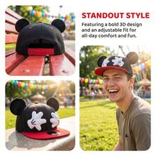 1pc Disney 3D Mouse Ear Palm Decor Colorblock Baseball Cap, Adjustable Flat Brim Hat, Unisex Cartoon Cool Sun Hat, Suitable For Theme Park, Theme Holiday, Birthday Party, Street Wear, Travel, Photography, Versatile Casual Hat - Baseball Cap - View 7