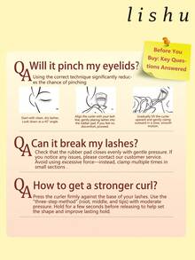lishu Sunflower Shaped Eyelash Curler For Thick And Voluminous Lashes, Long-Lasting Hold, Natural Look, Compact And Portable, Suitable For Beginners - Yellow - View 7