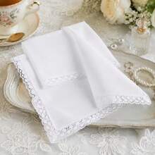 Thin Fabric Pure White Satin Ribbon DIY Gentleman Handkerchief Suit Towel Handkerchief Accessory DIY Supplies Pure White 15.7 Inch 6PCS - White - View 6