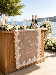 Custom Transparent Lace Wedding Bar Sign, Personalized Surname Cheers, Personalized Groom & Bride Decor, Personalized Party Decoration - Multicolor - View 33