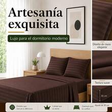 HOGAR YUME Sheet Sets With Pillowcases - Coffee Brown - View 6