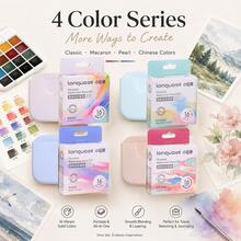 Languo 16-Color Portable Watercolor Set, Solid Watercolor Paint Set With Built-In Palette And Brushes, Compact Travel Painting Kit, Suitable For Sketching, Journaling And Art Practice Art Supplies - Sets - View 4