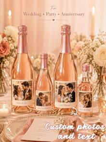 1-10pcs Customized Wine Bottle Labels, Personalized DIY Wine Bottle Stickers, Designed Based On Birthday Celebrant - Multicolor - View 1
