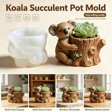 SUPWANPENG 1pc Resin Silicone Mold Sitting Koala Hugging Tree Stump Shaped Flower Pot DIY Handmade Casting Mold, Can Make Flower Pot, Pen Holder, Key Storage Box, Compatible With Resin, Plaster, Clay, Cement, Concrete, Desktop Succulent Green Plant Decoration Ornament Mold, Perfect For Home Decor, Valentine's Day, Mother's Day, Father's Day, Christmas Gift Handmade Mold - No. BD0347 Mold - View 3