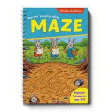 Animal Maze Activity Notebooks For Early Learning, Bunny, Bear, Elephant And Puppy Themes, Progressive Pathfinding Puzzles To Build Reasoning, Concentration And Problem-Solving Skills For Home And Classroom Use - Style - View 11