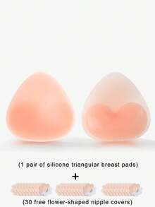2pcs Women's Silicone Bikini Breast Pads, Bra Accessories, Bra Inserts, Invisible Breast Pads - Multicolor - View 12