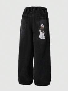 Jeans de mezclilla de primavera para niños, nuevo estilo de moda - Negro - Ver 2
