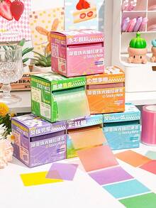 Gradient Pearl Color Expandable Sticky Notes, Reusable Strong Adhesive Colorful Marker Note Pads, School Supplies - one-size - View 3