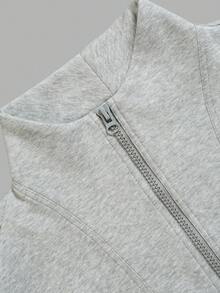 Men Fall Half‑Zip Stand Collar Sweatshirt, Elegant Holiday Festival Casual Pullover With Side Pockets For Daily Vacation - Grey - View 5